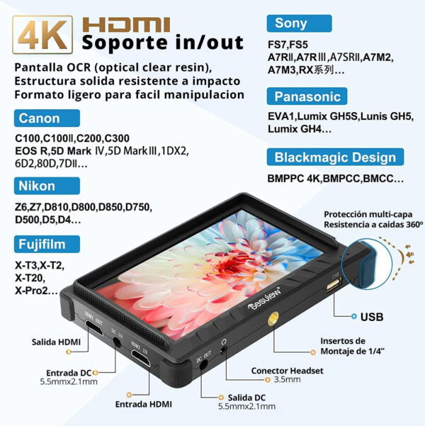 Monitor De Campo Desview R5ii 5.5 Hdmi 4k Para Camaras Dslr - Image 7