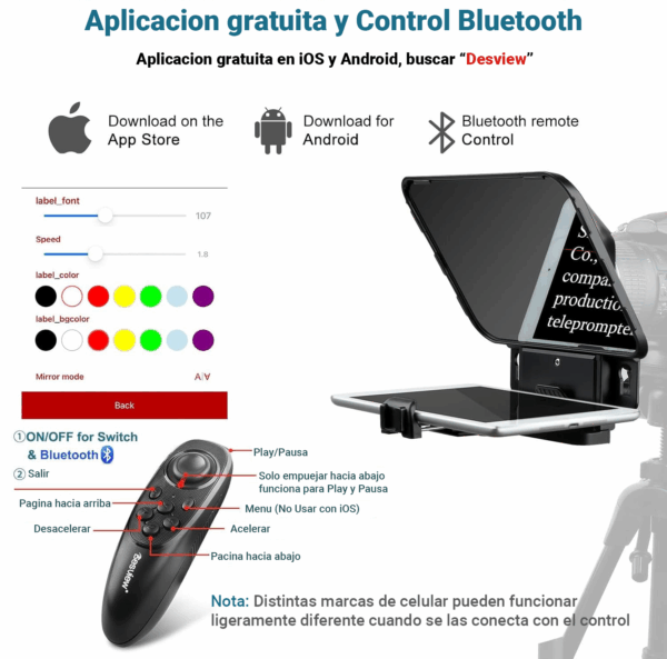 Desview T3 Teleprompter Portatil 11  Tablets Y Celulares - Image 8