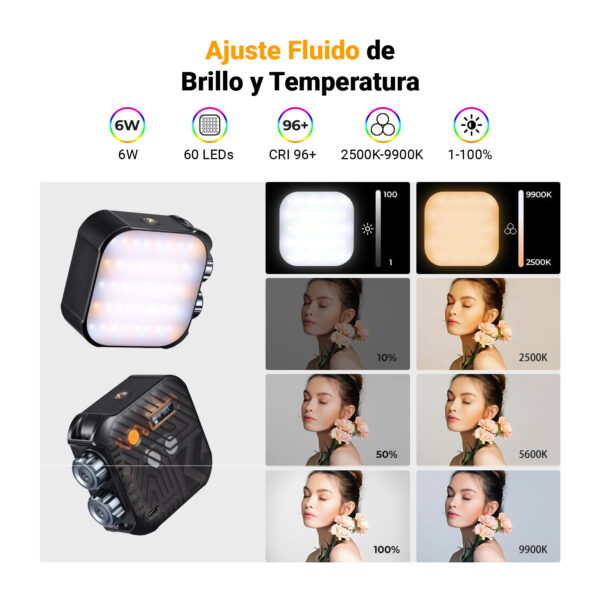 Mini Luz Led Bi-color K&F Concept L01 para Fotografía y Video - Image 4