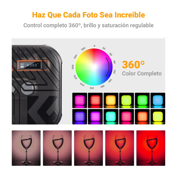 Mini Luz Led RGB K&F Concept L01 para Fotografía y Video - Image 3