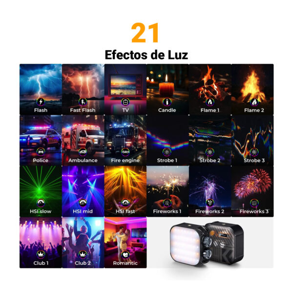Mini Luz Led RGB K&F Concept L01 para Fotografía y Video - Image 7