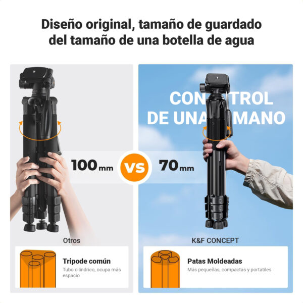 Tripode de Video Portátil K&F Concept S245A3 hasta 4KG - Image 3