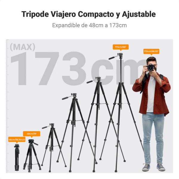 Tripode de Video Portátil K&F Concept S245A3 hasta 4KG - Image 5