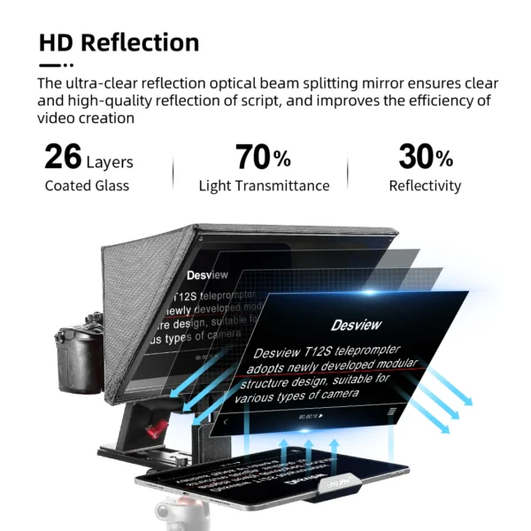 Teleprompter Desview T12S de 12 Pulgadas - Image 5